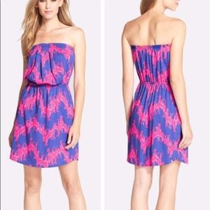 Lilly Pulitzer Strapless Dress with giraffe Print